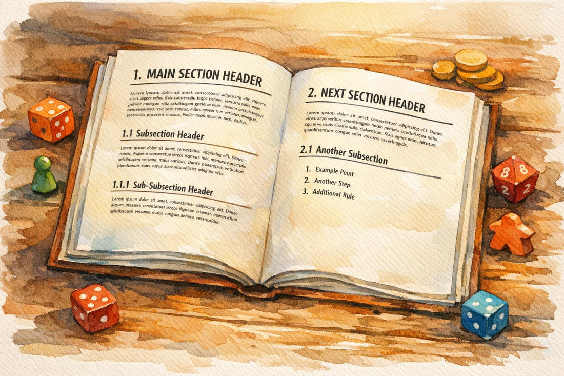 How to Format Headers in Game Rulebooks